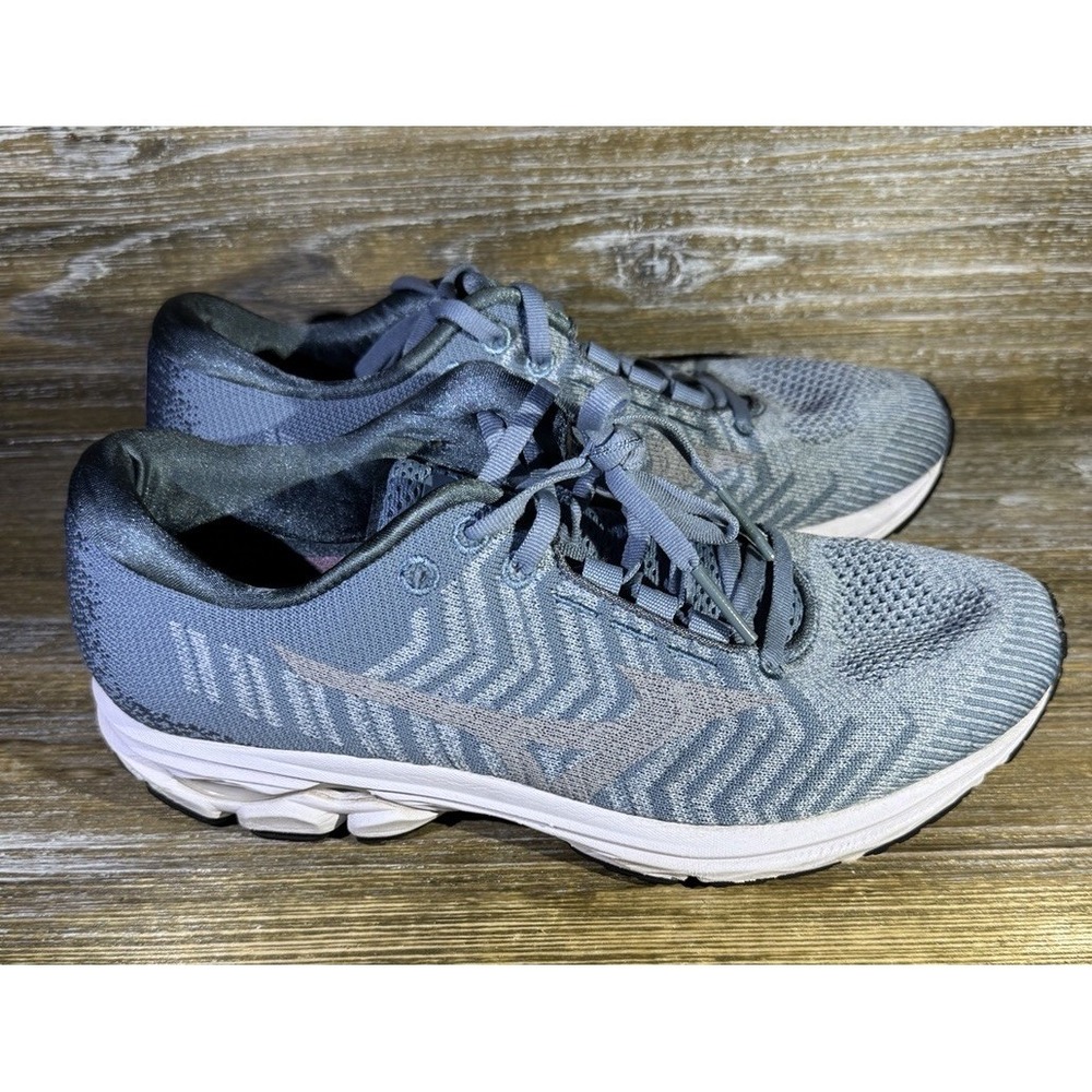 Mizuno Wave‎ Rider Waveknit 3 411122.BFVB Gray Running Shoes Women's US Size 8.5